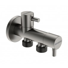 Подвійний кутовий вентиль GENEBRE KLOE Brushed Metal Графіт 1/2" - 1/2" 31130552